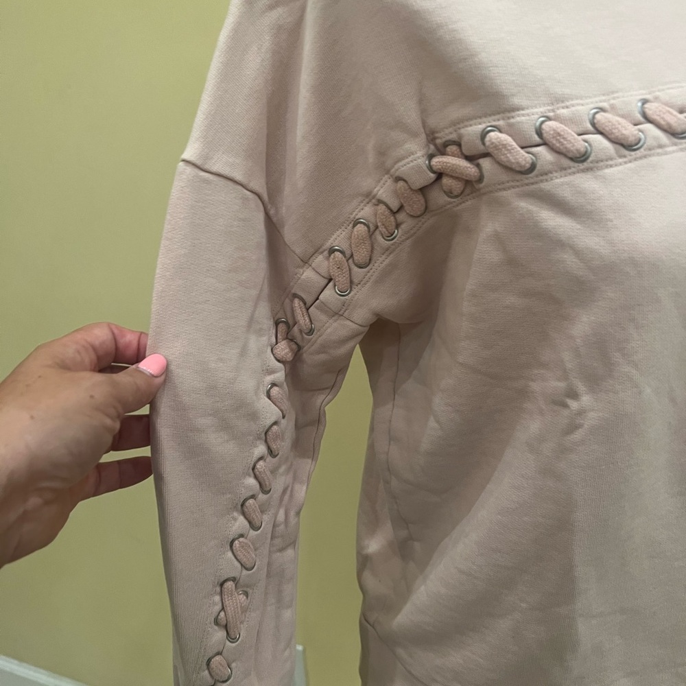Cross cross lace up sweatshirt